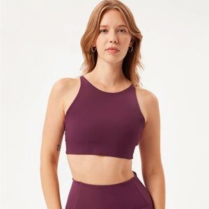 GIRLFRIEND COLLECTIVE Topanga Halter Top - Plum